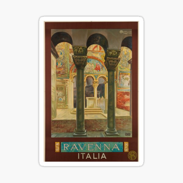 Item preview, Ravenna Italia Vintage Travel Poster Pullover Hoodie designed and sold by kimmesajgreh.