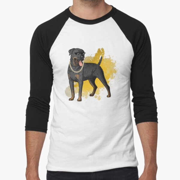 cool dog, rapper dog, Rottweiler dog illustration with funny