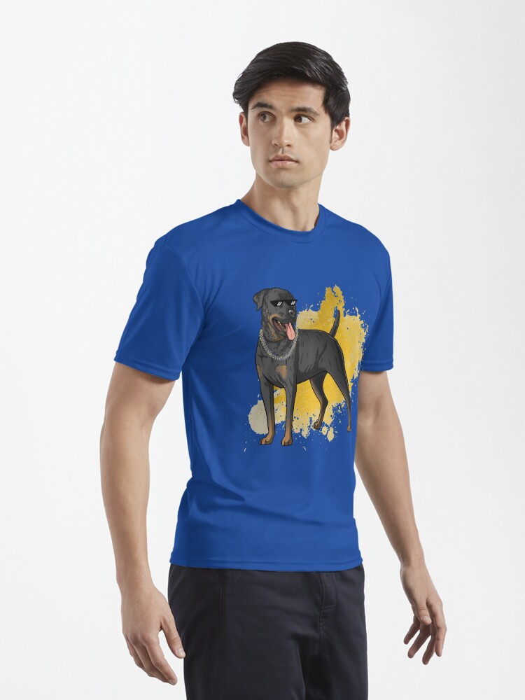 cool dog, rapper dog, Rottweiler dog illustration with funny