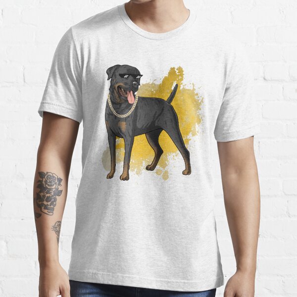 cool dog, rapper dog, Rottweiler dog illustration with funny