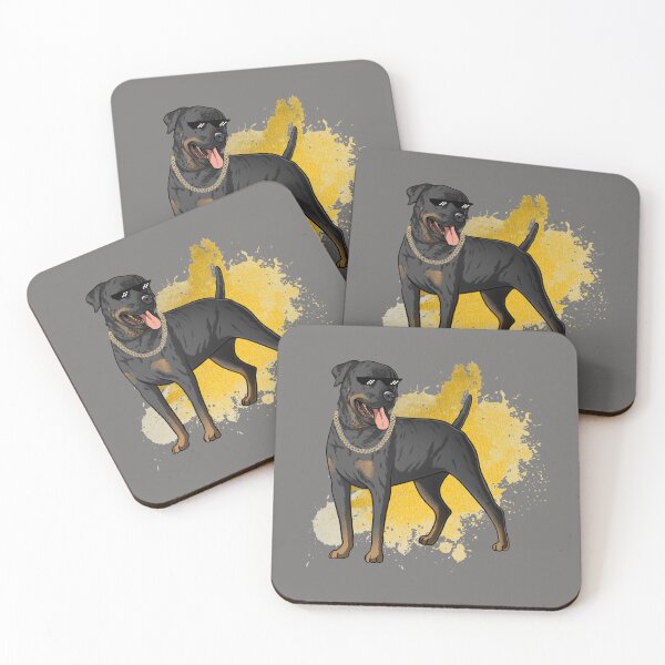 Item preview, cool dog, rapper dog, Rottweiler dog illustration with funny rapper accessories. designed and sold by Malogue.