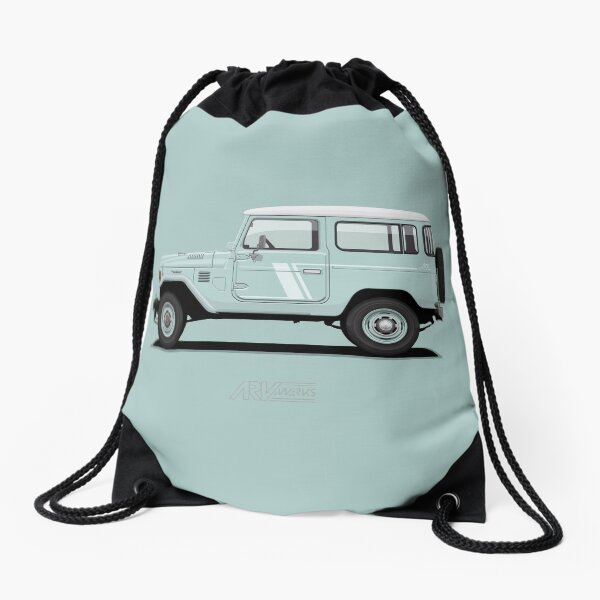 Land Cruiser FJ40 HardTop Blue Drawstring Bag
