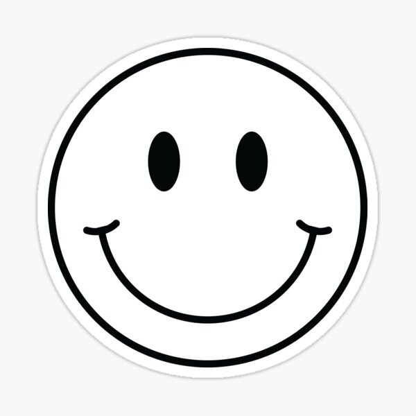 "Minimalist Retro Smiley Face" Sticker For Sale By Theinkshop | Redbubble