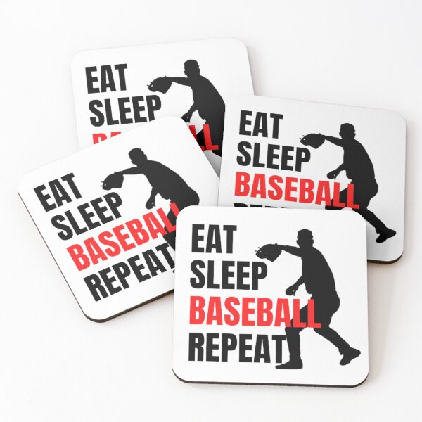 Item preview, Eat Sleep Baseball Repeat - Black Red 3 designed and sold by GymWearDepot.