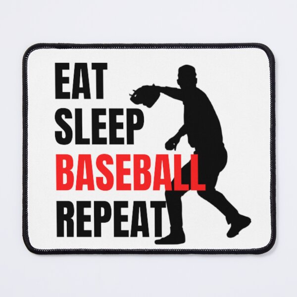 Item preview, Eat Sleep Baseball Repeat - Black Red 3 designed and sold by GymWearDepot.