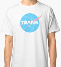 (THE ORIGINAL) Trans* - Nasa inspired logo (Trans* Flag colours) Classic T-Shirt