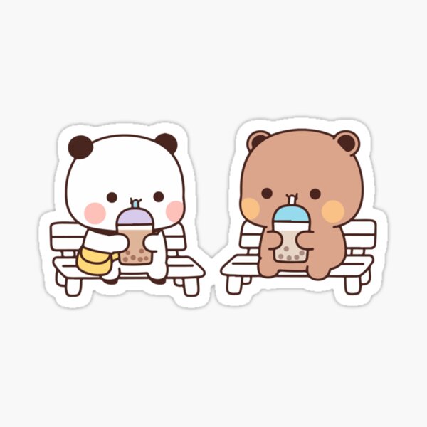 Bear and Panda Bubu Dudu Balloon  Sticker for Sale by DeerQueerG