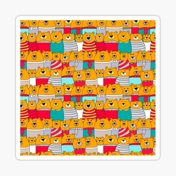 Funny yellow teddy bears Sticker