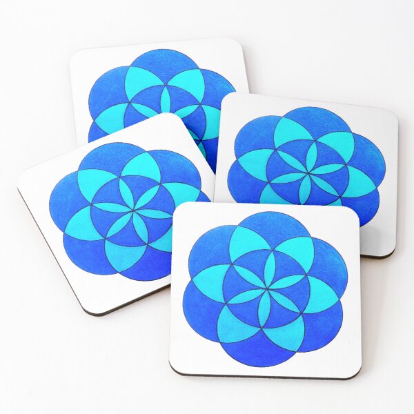 Artikelvorschau, Blauer Samen der Heiligen Geometrie des Lebens entworfen und verkauft von ChaosEmporium.