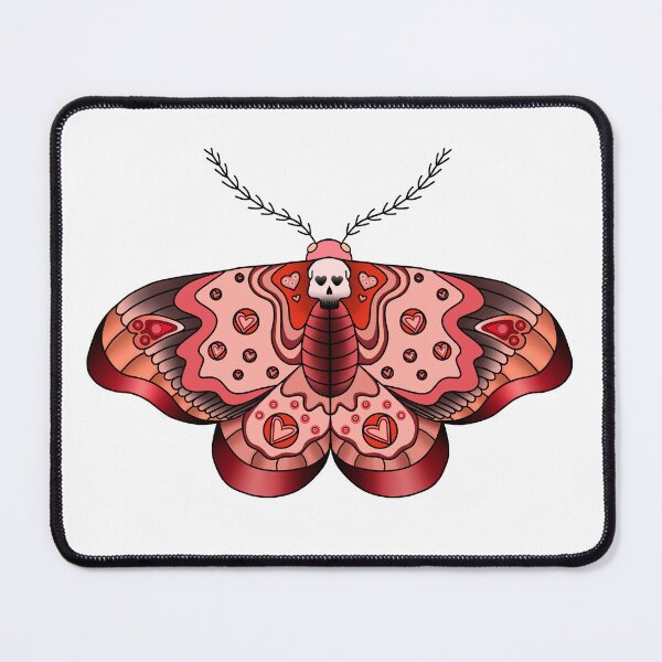 Item preview, American Traditional Pink and Red Moth designed and sold by aspenmarie7.