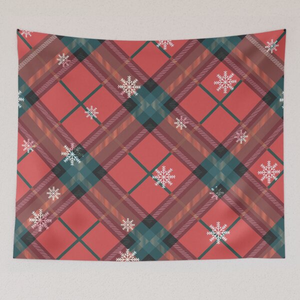 Item preview, Christmas Winter Snowflakes Red Buffalo Plaid Check Pattern designed and sold by Tamas Das.