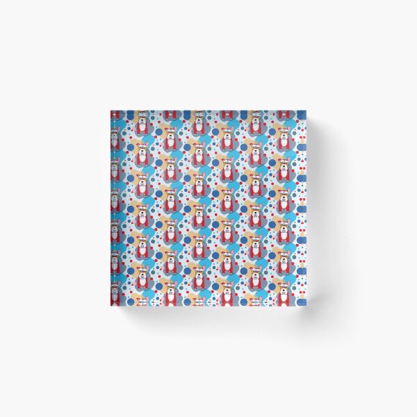 Item preview, Schnauzer Dog One Ear Up No. 4 - Red - Orange - Blue - Pink designed and sold by SterreStudio.
