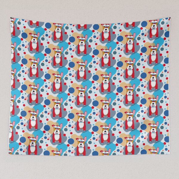 Item preview, Schnauzer Dog One Ear Up No. 4 - Red - Orange - Blue - Pink designed and sold by SterreStudio.
