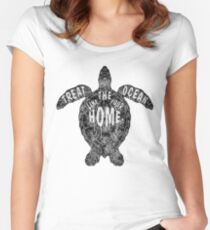OCEAN OMEGA (MONOCHROME) Women's Fitted Scoop T-Shirt