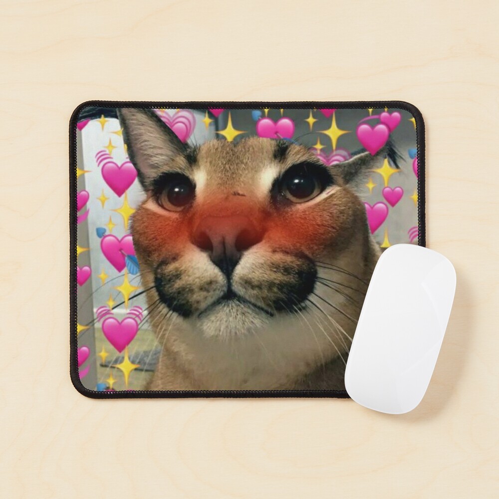 Funny Caracal Cat Floppa Meme Mouse Pad Square Non-Slip Rubber