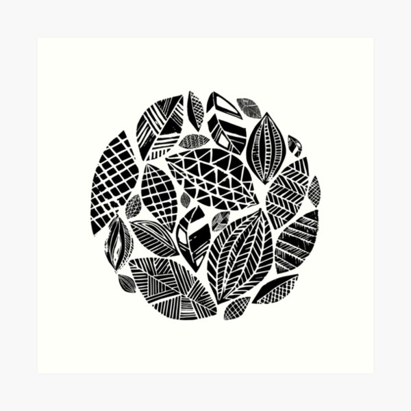 Geometrical nature print / little geometric leaves Art Print