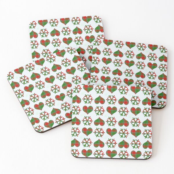 Item preview,  Christmas Winter Red Green Plaid Check Pattern Snowflakes And Heart designed and sold by Tamas Das.