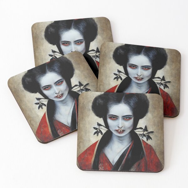 Item preview, Portrait Of A Japanese Geisha Vampire designed and sold by TMBTM.