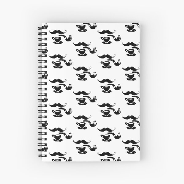 Mustache, pipe & cafe Spiral Notebook