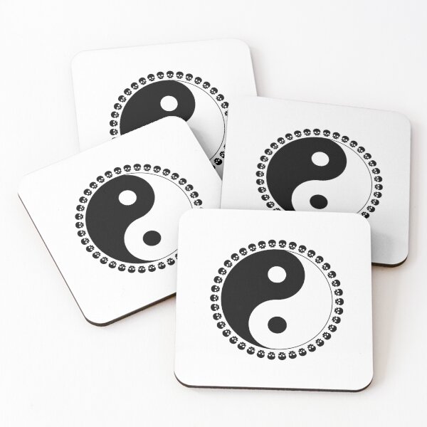 Item preview, Skulls Yin Yang Feng Shui Ying Yang Taoism Taijitu Buddhism designed and sold by Minnesnowta.