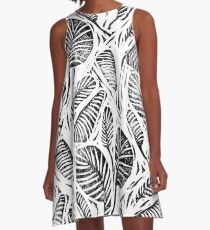 Dschungel - tropische Blätter A-Linien Kleid