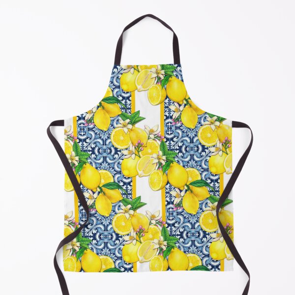 Item preview, Bright Mediterranean Sicilian Tiles with Citrus Lemons  designed and sold by SydneyPapierCo.