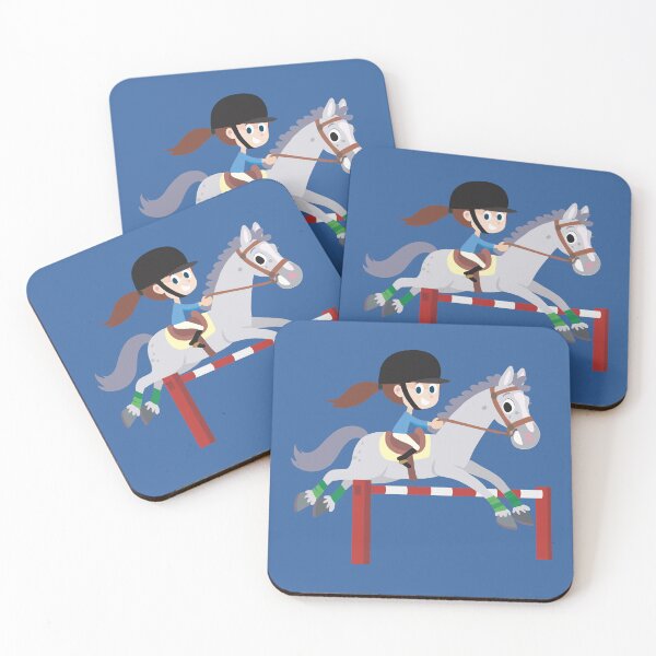 Item preview, girl on a horse jumps over a bar designed and sold by duxpavlic.