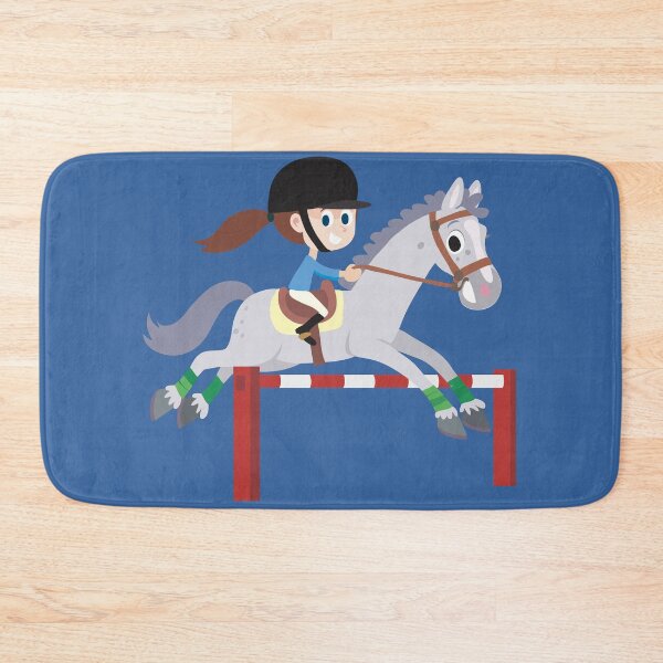 Item preview, girl on a horse jumps over a bar designed and sold by duxpavlic.
