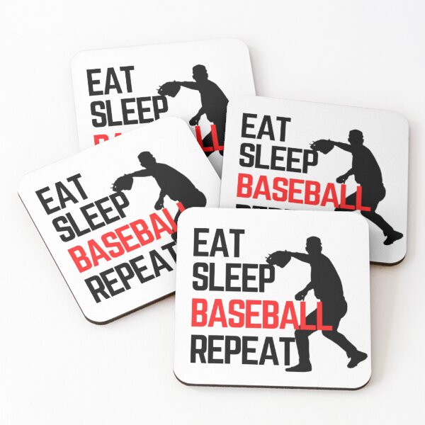 Item preview, Eat Sleep Baseball Repeat - Black Red 6 designed and sold by GymWearDepot.