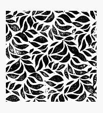 A sea of leaves - Nature inspired linocut print Photographic Print