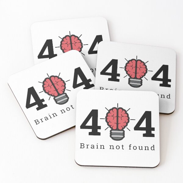 Item preview, 404 Brain Not Found illustration Design designed and sold by tharindusrilak.