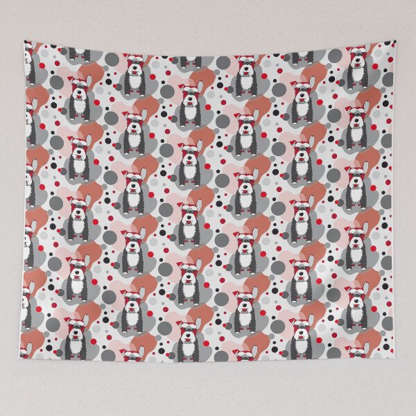 Item preview, Schnauzer Dog One Ear Up No 9 - Black - Gray - Red designed and sold by SterreStudio.