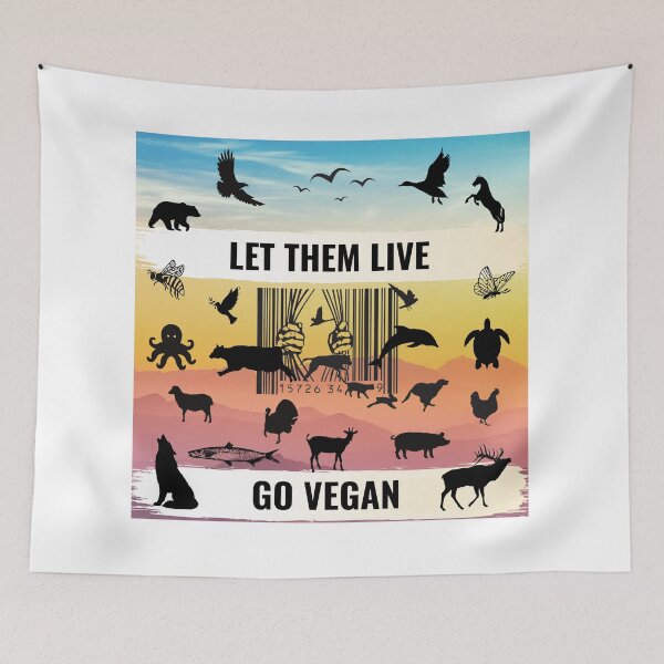 Item preview, Go Vegan and Let them live freely  designed and sold by Varerising.