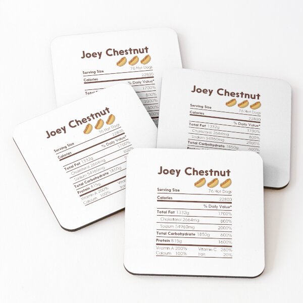 Item preview, Joey Chestnut Nutrition Facts designed and sold by RosannaArt.