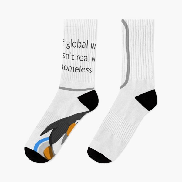 Item preview, if global warming isn't real why am i homeless funny club penguin quote sticker designed and sold by l2b-studio.
