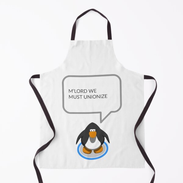 Item preview, m'lord we must unionize funny club penguin quote sticker designed and sold by l2b-studio.