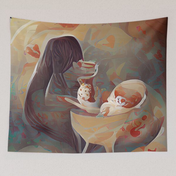 Item preview, Muslimah Drinks Latte While Baby Sleeps designed and sold by PlacidHinds.