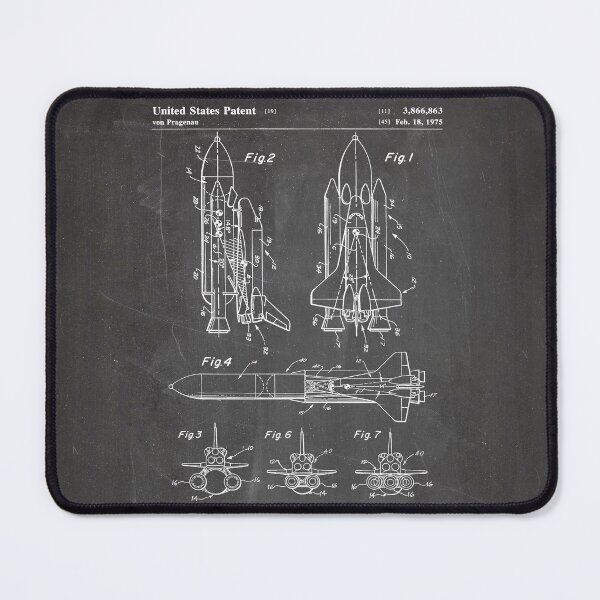 Item preview, Nasa Space Shuttle Patent - Nasa Shuttle Art - Black Chalkboard designed and sold by patentpress.