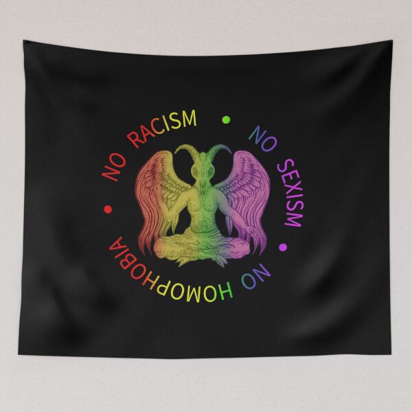 Item preview, Baphomet Pentagram Symbol Satanas - No Racism, No sexism, No Homophobia designed and sold by nueschka.