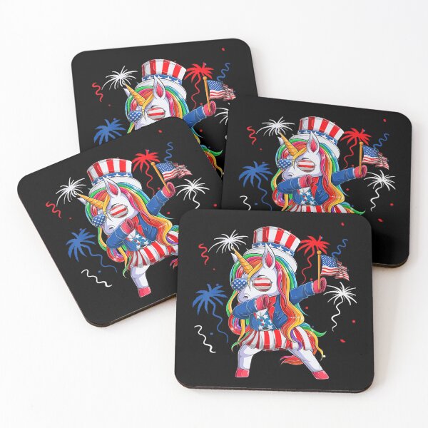 Item preview, Dabbing Unicorn 4Th Of July Uncle Sam Girls American Flag designed and sold by FankkaGanri.