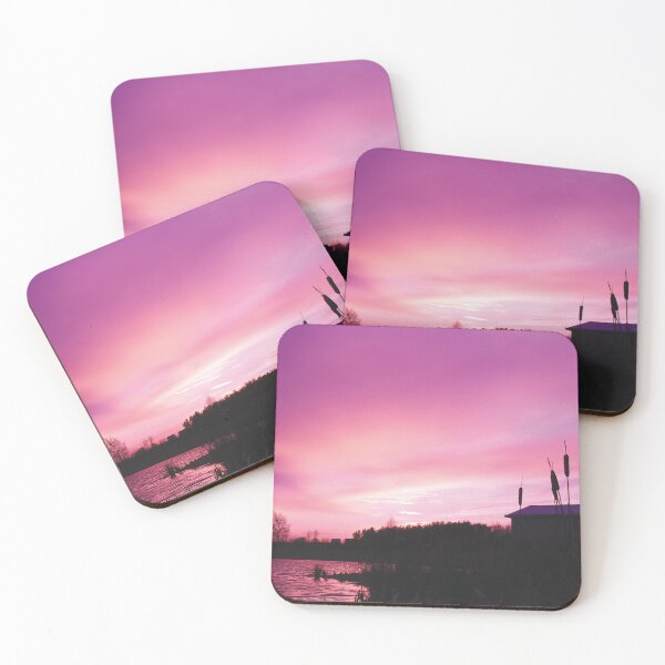 Item preview, Farm by the Lake - Purple Sunset - Watercolor Painting 2 designed and sold by Unaiza Khalid.