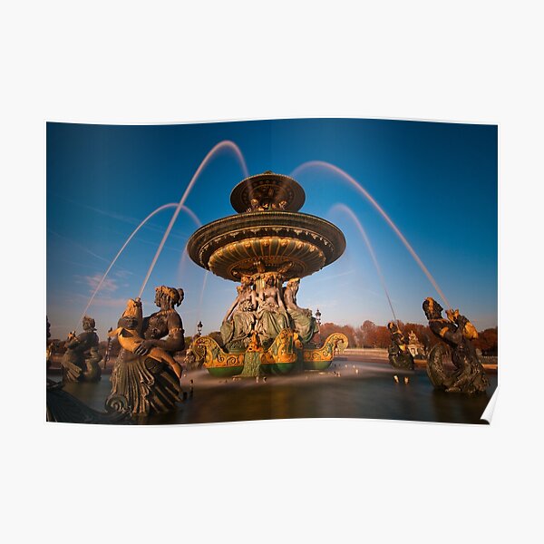 Fountain on the Place de la Concorde, Paris Poster