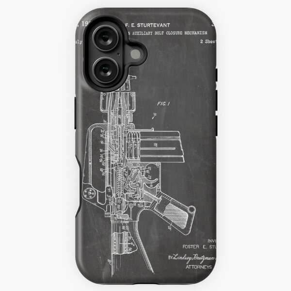 Item preview, M16 Rifle Patent - Military Rifle Art - Black Chalkboard designed and sold by patentpress.
