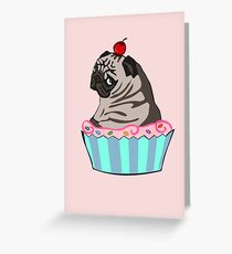 Mops Cupcake Grußkarte