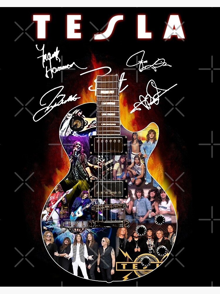 Tesla Band Rock Band Album Cover Photo Guitar And Signed Gift For Band  Lovers, Hot Trend, Hot Summer Poster for Sale by kazabiteskel