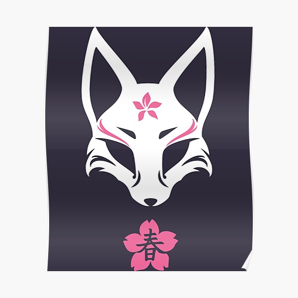 Lover Japanese Kitsune Fox Mask Haru Spring Poster For Sale By Knutbehrens Redbubble 1017