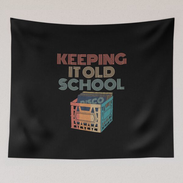 Item preview, Old School Vinyl Records Box Disco Music Lover 60s 70s Vintage Art designed and sold by alenaz.