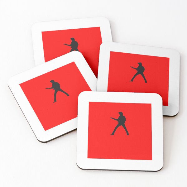 Item preview, elvis Guitar Silhouette Red A-Line Dress designed and sold by Owowell.