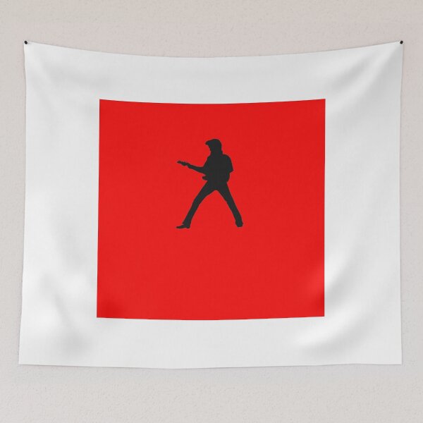 Item preview, elvis Guitar Silhouette Red A-Line Dress designed and sold by Owowell.