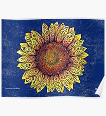 Swirly Sunflower Poster